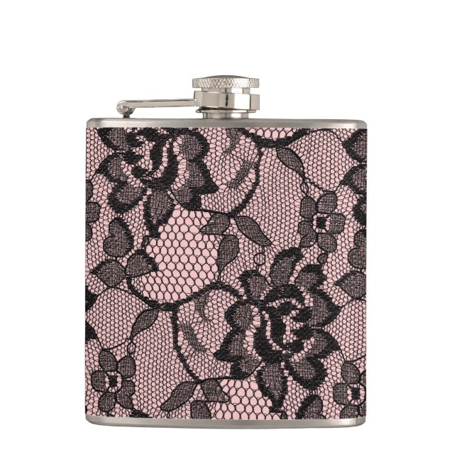 Just Peachy Lace Hip Flask (Front)