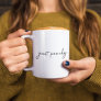 Just Peachy | Modern Minimalist Cute Script Two-Tone Coffee Mug