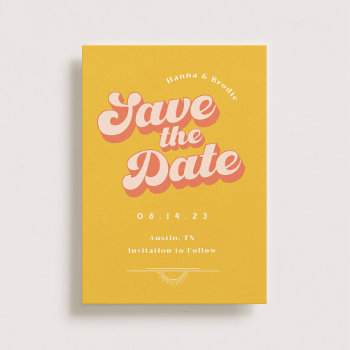 Just Peachy Non Photo Wedding Save The Date by origamiprints at Zazzle