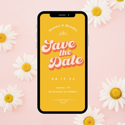 Just Peachy Non Photo Wedding Save the Date