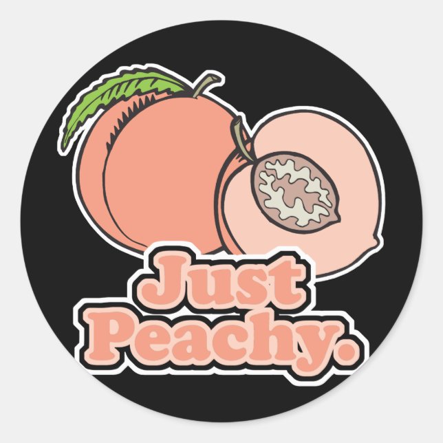 Just Peachy Peach Classic Round Sticker (Front)