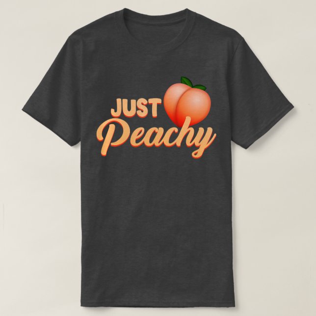 Just Peachy Retro 70s Georgia Summer Fruit Hippie  T-Shirt (Design Front)