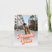 Just Peachy Retro Graduation Thank You Card (Front)