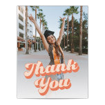 Just Peachy Retro Graduation Thank You Card<br><div class="desc">A graduation thank you card with a custom photo and peach retro style typography is a unique and stylish way to thank your friends and family. The custom photo is a special touch that adds a personal and sentimental element to the design.</div>