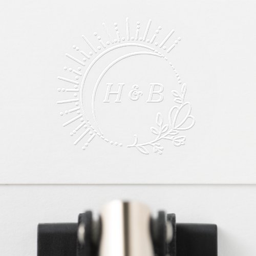 Just Peachy Sun and Flowers Monogram Embosser