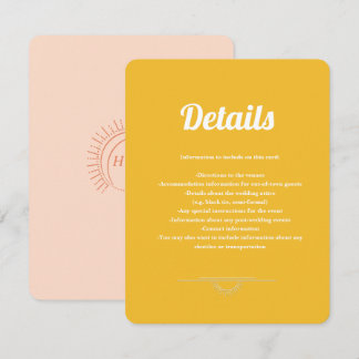 Just Peachy Wedding Eclosure Enclosure Card