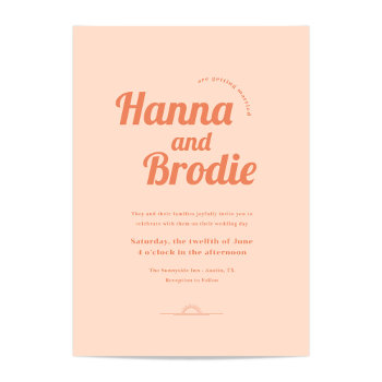 Just Peachy Wedding Invitation by origamiprints at Zazzle