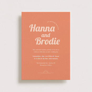 Just Peachy Wedding Invitation by origamiprints at Zazzle
