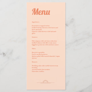Just Peachy Wedding Menu