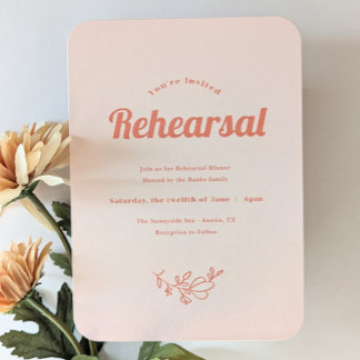 Just Peachy Wedding Rehearsal Invitation