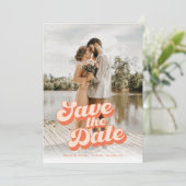 Just Peachy Wedding Save the Date (Standing Front)