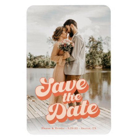 Just Peachy Wedding Save The Date Magnet