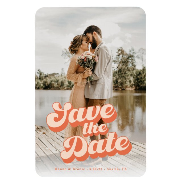 Just Peachy Wedding Save the Date Magnet (Vertical)