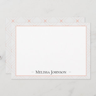 Just Peachy White and Peach Personalized Note Card