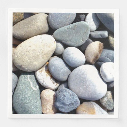 Just Pebbles Natural Colorful Cool Stone Deco Paper Dinner Napkins