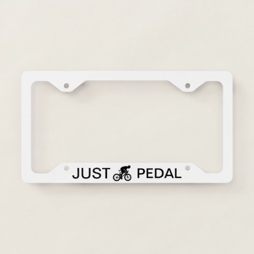Just Pedal License Plate Frame