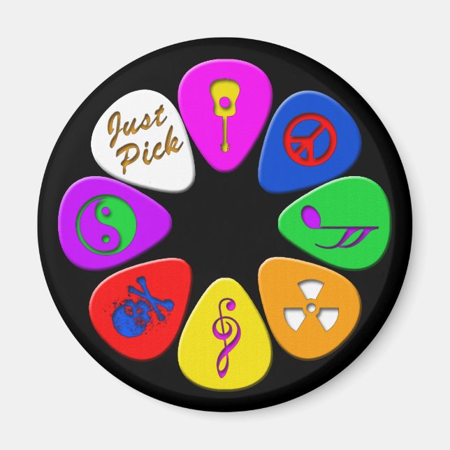 Just Pick Guitar Picks Magnet (Front)