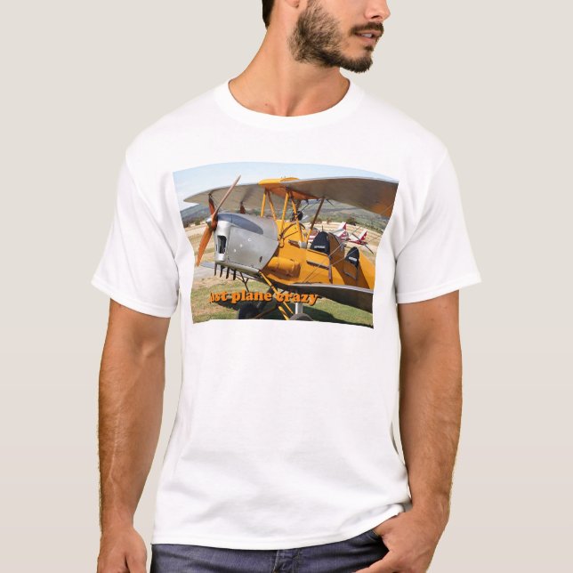 Just plane crazy: Tiger Moth biplane aircraft T-Shirt (Front)