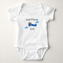 Just Plane Cute Blue Airplane and Clouds Aviation