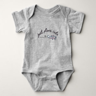 Just Plane Cute Pink Airplane and Heart Aviation Baby Bodysuit