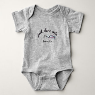 Just Plane Cute Pink Airplane Personalized Girl Baby Bodysuit