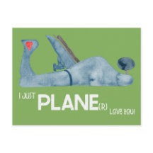 Just Plane(r) Love You Tool Valentines Postcard