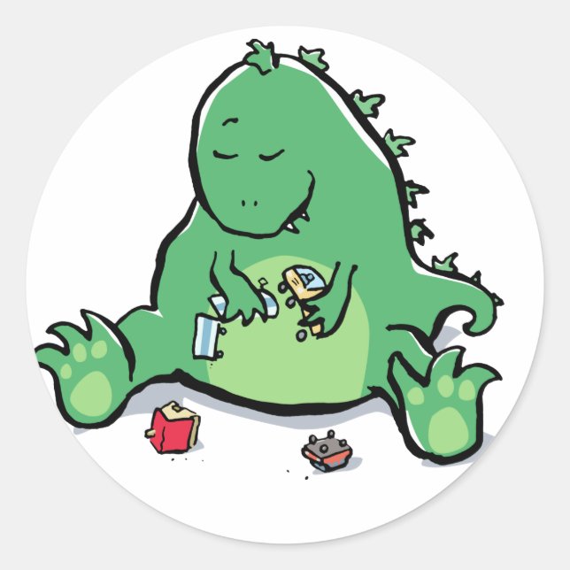 just playing classic round sticker (Front)