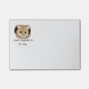 "Just Popped in to say" Quote Fun Mouse Animal Post-it Notes