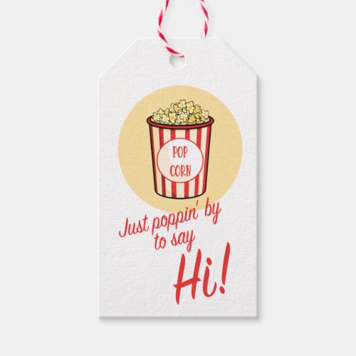 Just Poppin By to Say Hi Popcorn Gift Tags