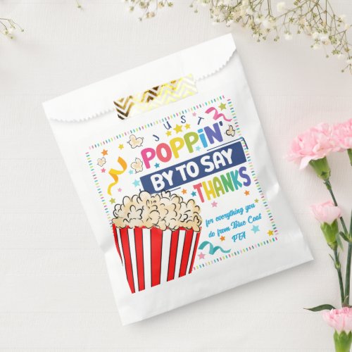 just popping by to say thanks popcorn volunteer favor bag