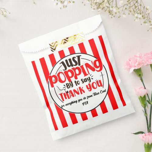 just popping by to say thanks popcorn volunteer favor bag