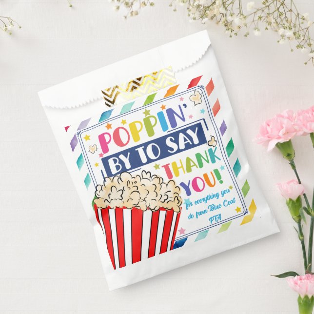 just popping by to say thanks popcorn volunteer favor bag (Sealed)
