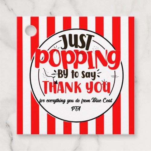 just popping by to say thanks popcorn volunteer favor tags