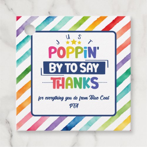 just popping by to say thanks popcorn volunteer favor tags