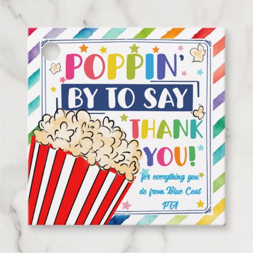 just popping by to say thanks popcorn volunteer favor tags