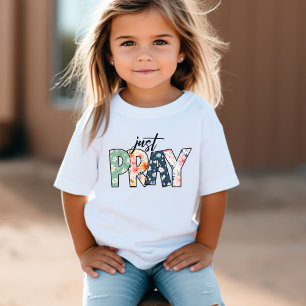 Just Pray Cute Western Floral Christian Toddler T-shirt