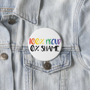 Just Pride Not Shame   Rainbow Gay Pride Button