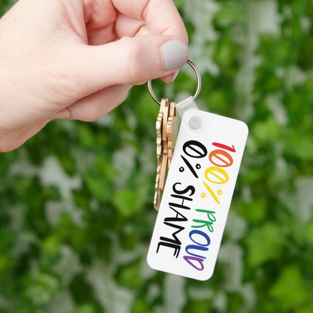 Just Pride Not Shame | Rainbow Gay Pride Keychain (Hand)