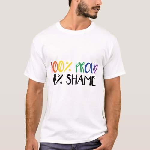 Just Pride Not Shame  Rainbow Gay Pride  T_Shirt