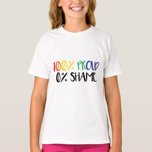 Just Pride Not Shame  Rainbow Gay Pride  T_Shirt