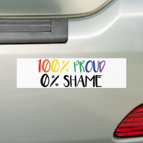 Just Pride Not Shame  Rainbow Gay Pride  T_Shirt Bumper Sticker