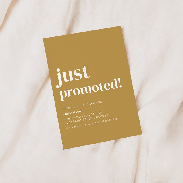 Just Promoted Custom Party Invitation (Creator Uploaded)