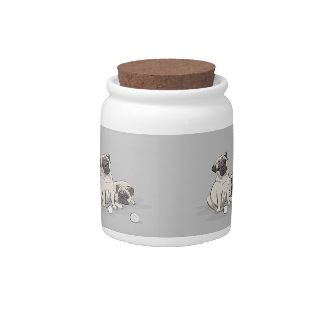Just Pugging Around Candy Jar (Front)