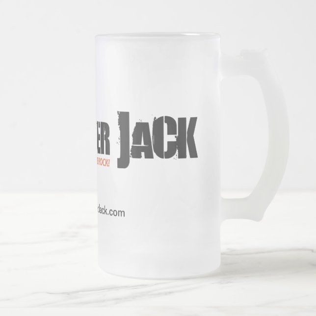 "Just Pure Rock" logo drinkware Frosted Glass Beer Mug (Right)