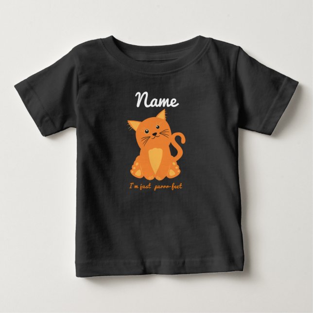 Just Purrfect Cute Quote With Orange Kitten Baby T-Shirt (Front)