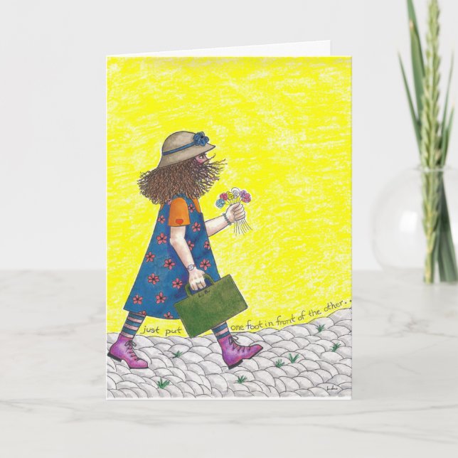 Just put one foot in front of the other card (Front)