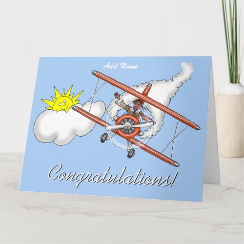 Just Qualified Happy Pilot Card