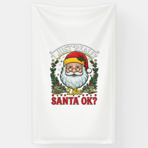 Just Really Like Santa Ok Christmas Claus Holly Wr Banner
