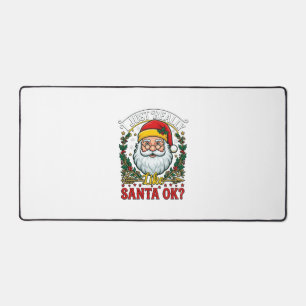 Just Really Like Santa Ok Christmas Claus Holly Wr Desk Mat
