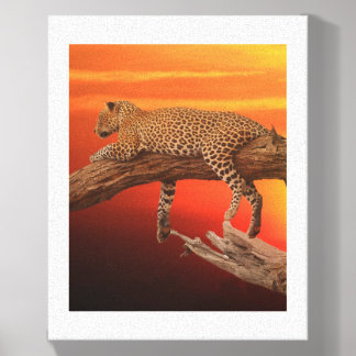 Just Relaxing Leopard Canvas Photo Tile
